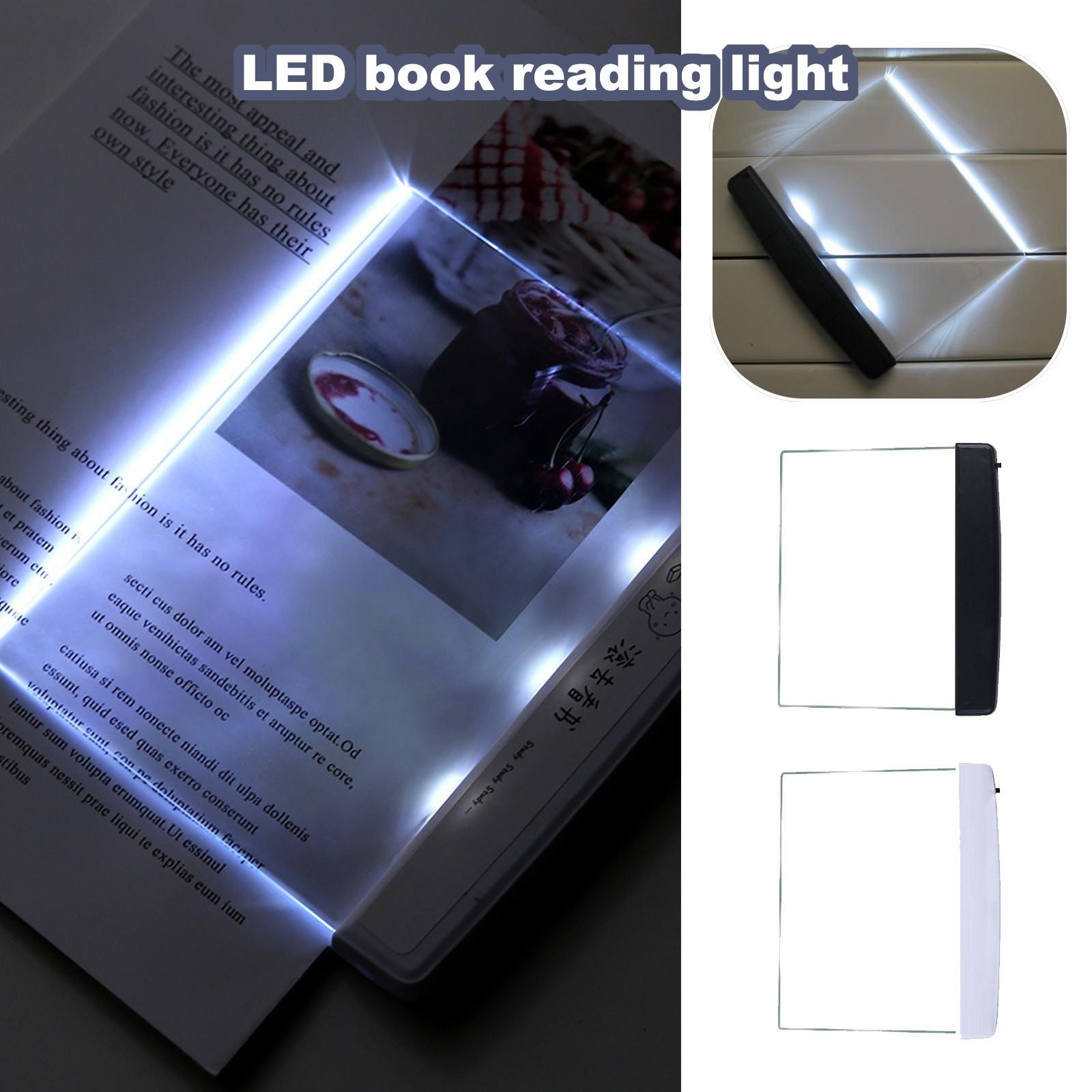 

LED Book Reading Light, Transparent Flat Reading Light Student Night Light Portable Desk Lamp One Size чорний