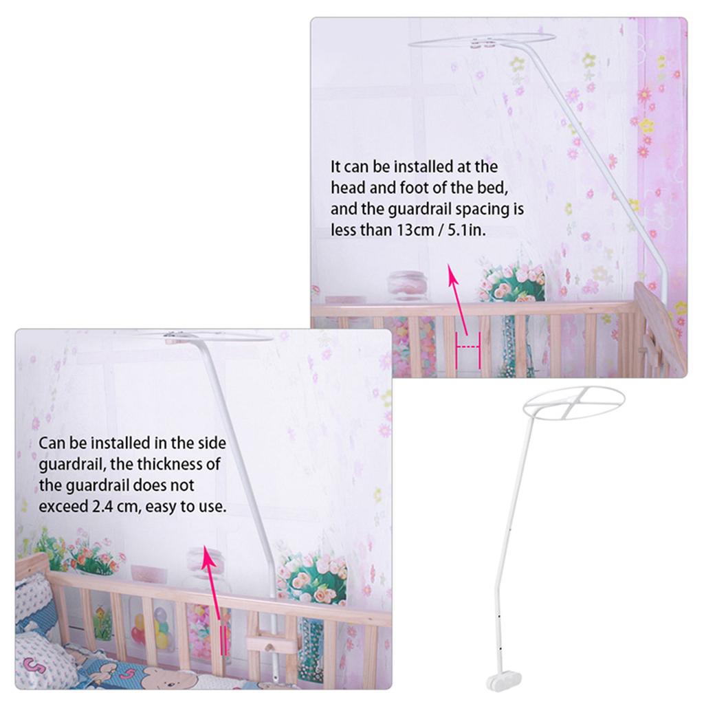 Soporte de Red para Mosquitero Soporte para Colgar Red de Cama para Habitación de Bebés y Niños Marco de Barra Anti-Mosquitos Cuna Estilo Palacio