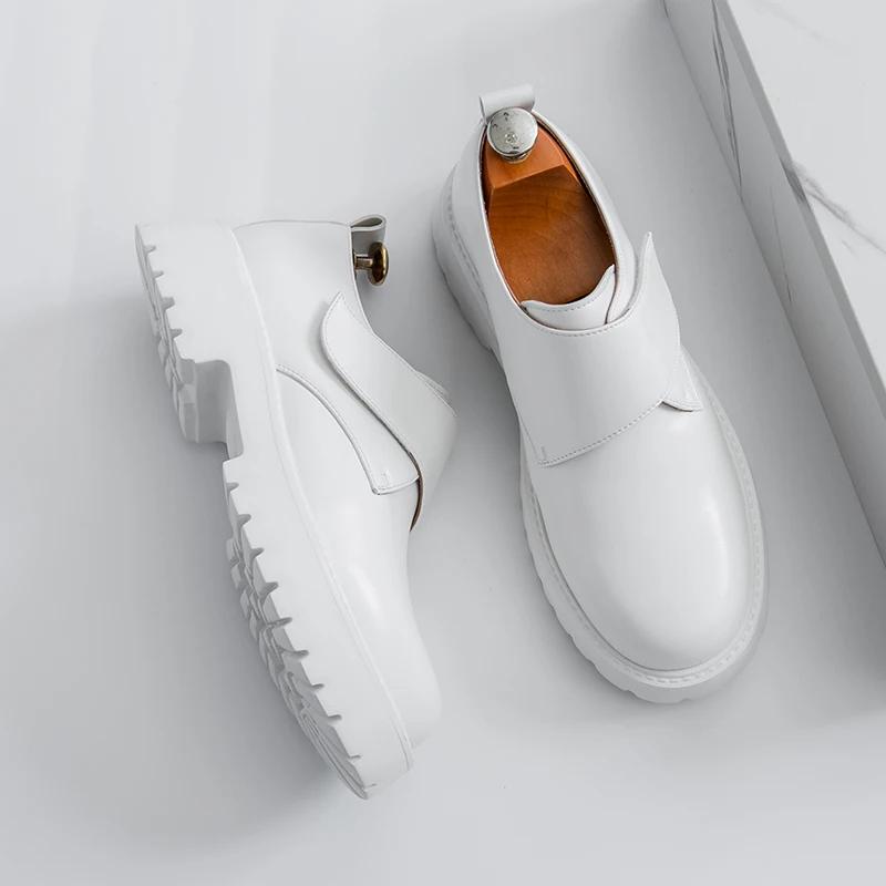 Luxusmarke Herren Freizeitschuhe Hochwertiges Leder Herrenschuhe Britische Plateau Dicke Sohle Kleider Oxfords Schuhe Mode Arbeitsschuhe
