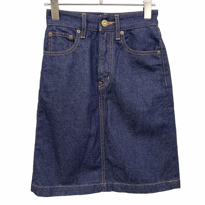 [Used] [Impression A] MOUSSY Denim Skirt Bottoms A-Line Knee Length Plain Unlined Zip Fly 100% Cotton 100% Cotton 0 Blue Blue Ladies