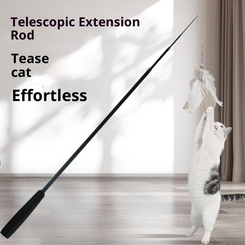 1/3/4Pcs Extended Four Section Telescopic Cat Stick 1.8M Extra Long Fishing Rod Resistant Feather Bell Cat Toy Pet Supplies