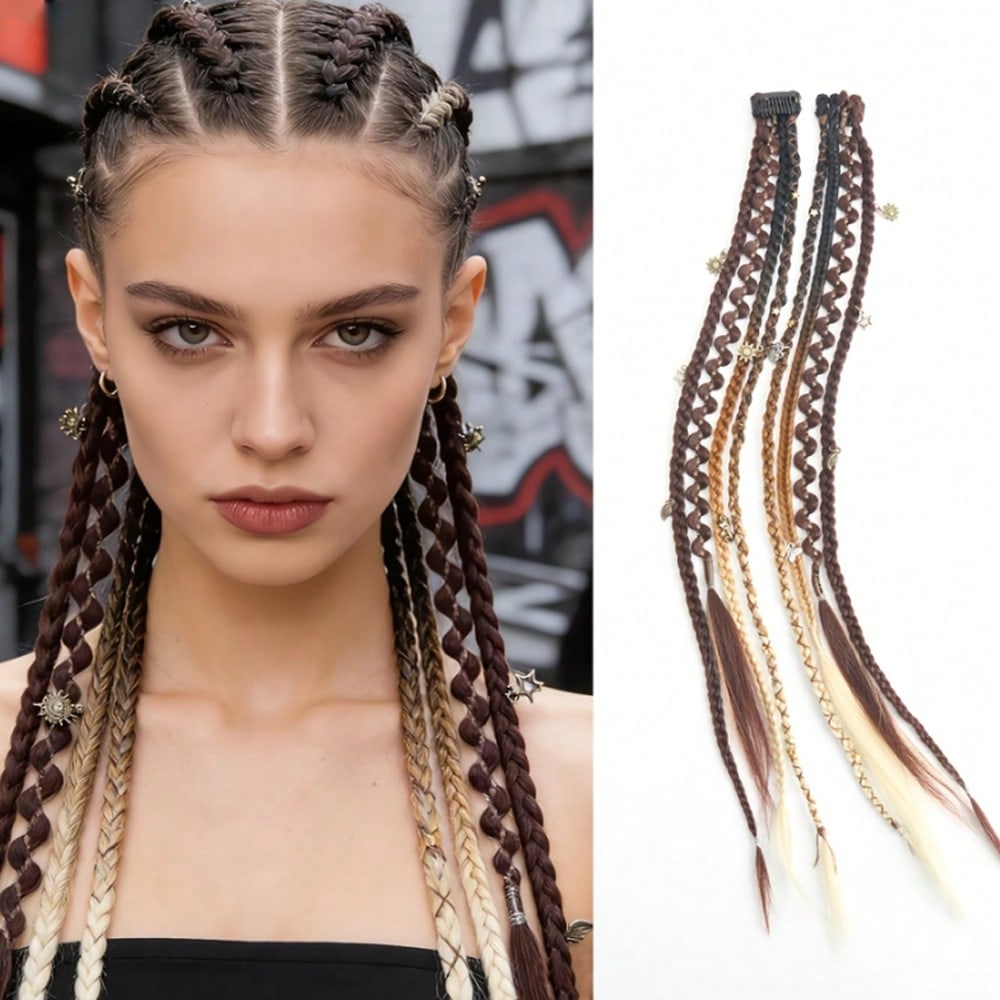 2Pcs Long Braid Hairpiece Clip In Hair Extensions