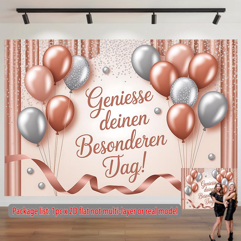 Party Backdrop Elegant Flat Balloons German Greeting Landscape Traditional Banners Holiday Photo Booth Background Birthday Party Decor