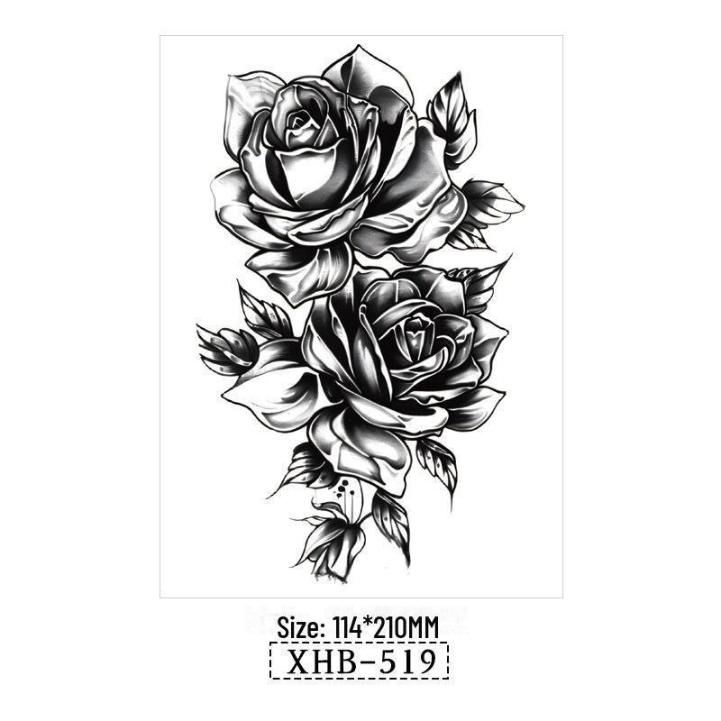 Vattentäta Svarta Djur Halvarm Tatuering Klistermärken