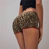 Pantaloni scurți de vară cu imprimeu leopard și fundă pentru femei plinute - Confortabili, casual, subțiază