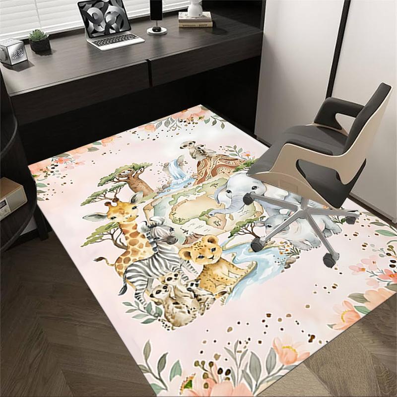 1PC Safari Flowers Extra Large Non-Slip Floor carpet, Office, family, bedroom, Studio - Large Area Rug,Longlasting Material-K0398 60cm by 90cm