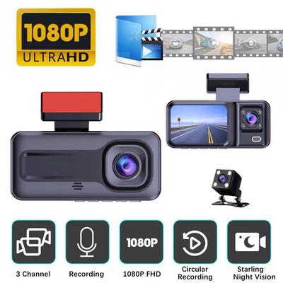 3Lens WIFI Car DVR Dash Cam Full HD 1080P Night Vision 3Channel Wide Angle Hidden Driving Video Recorder Front Rear Black Box