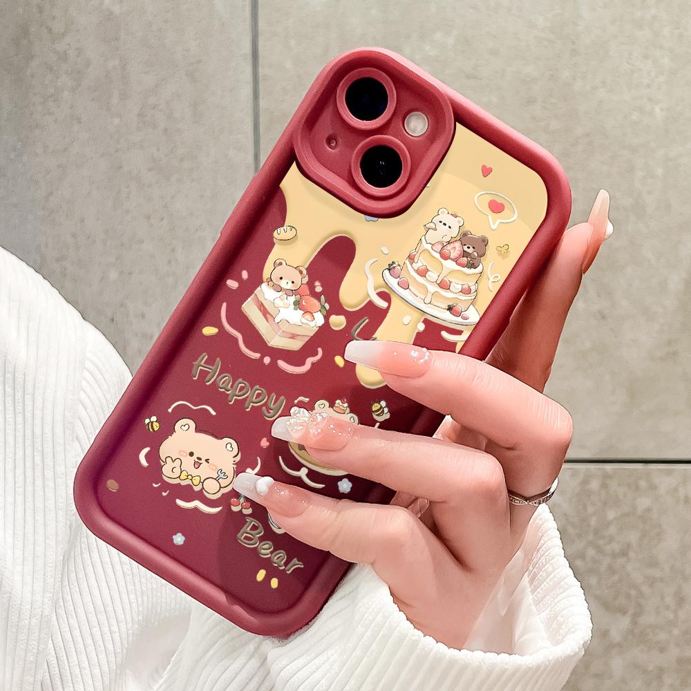 Soft Silicone Square Ladder Printing Pattern Phone Casing Full Cover Camera Shockproof Protection Rubber Case for iPhone Infinix Tecno OnePlus