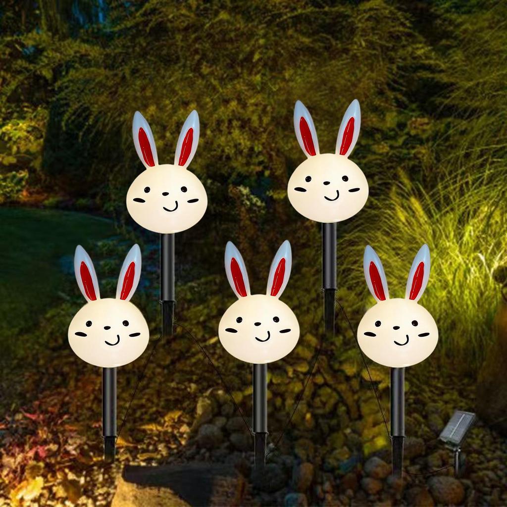 Spring Solar Lights Outdoor Decorative Easter Bunny Carrot Pathway Waterproof Lighting Cute Courtyard Lights For Garden Yard
