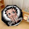 Custom Text Automatic 8 Bone Umbrella, Portable Sun Rain Protection UmbrellaBetty Boop