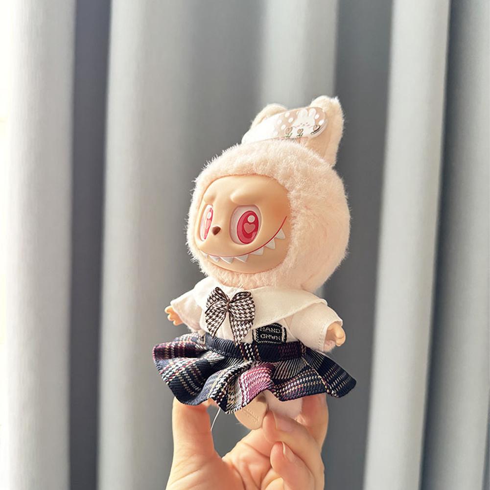 For 17CM Labubu Valentine's Clothes Pendant Labubu Sitting Party Innocent Couple Suit Dolls Accessories Decoration