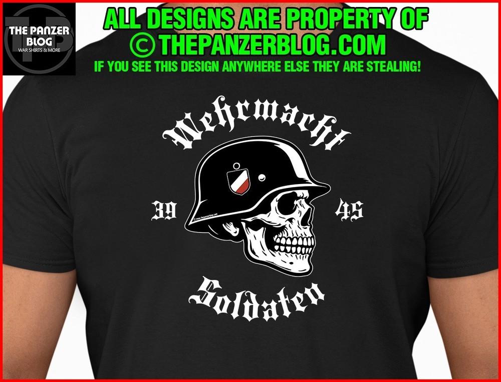Футболка с черепом солдата Вермахта Вторая мировая война Немецкая Унисекс Футболка XL