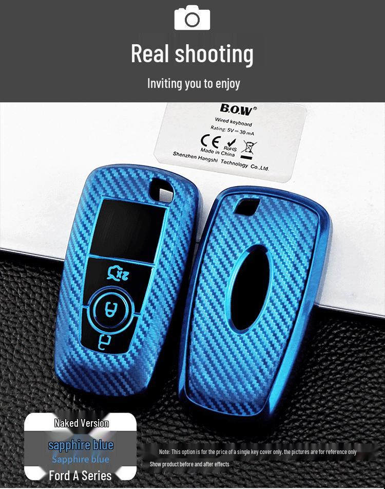 Ford Model A Carbon Fiber Pattern TPU Car Key Protective Case