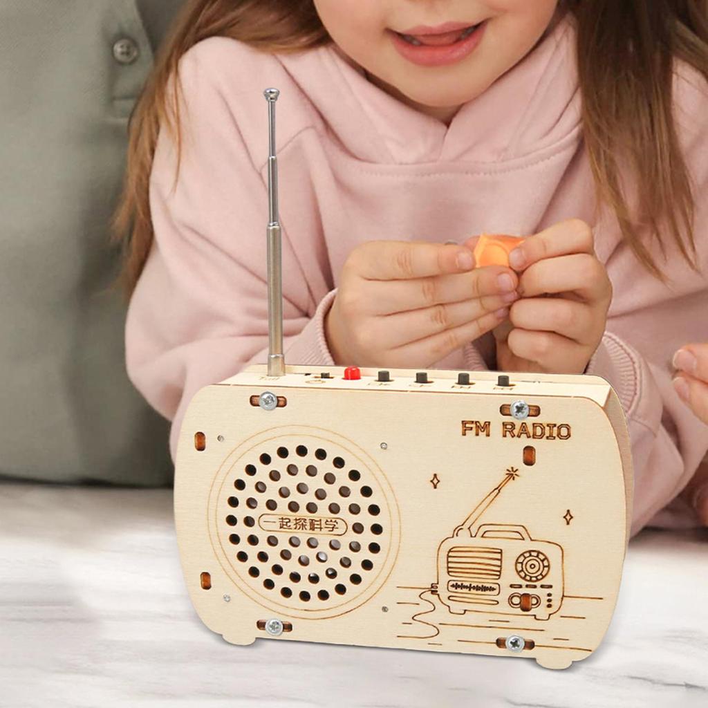 Build a Radio Kit Wood Radio Electronic Learning Set Science Experiment Electronics Toys Stem Project Kit Building Educational
