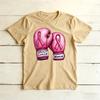Breast Cancer Warrior Boxing Gloves Graphicunisex Summer Cotton T Shirt Fighting Spirit Inspirational Short Sleeve Casual Top