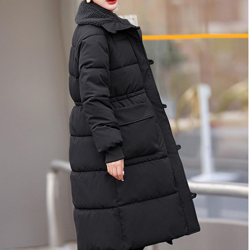 Parkas de iarnă pentru femei Stil nou Coreean Îngroșat Palton din bumbac Lung Casual Pufos Pardesiu Student Îmbrăcăminte exterioară rezistentă la vânt