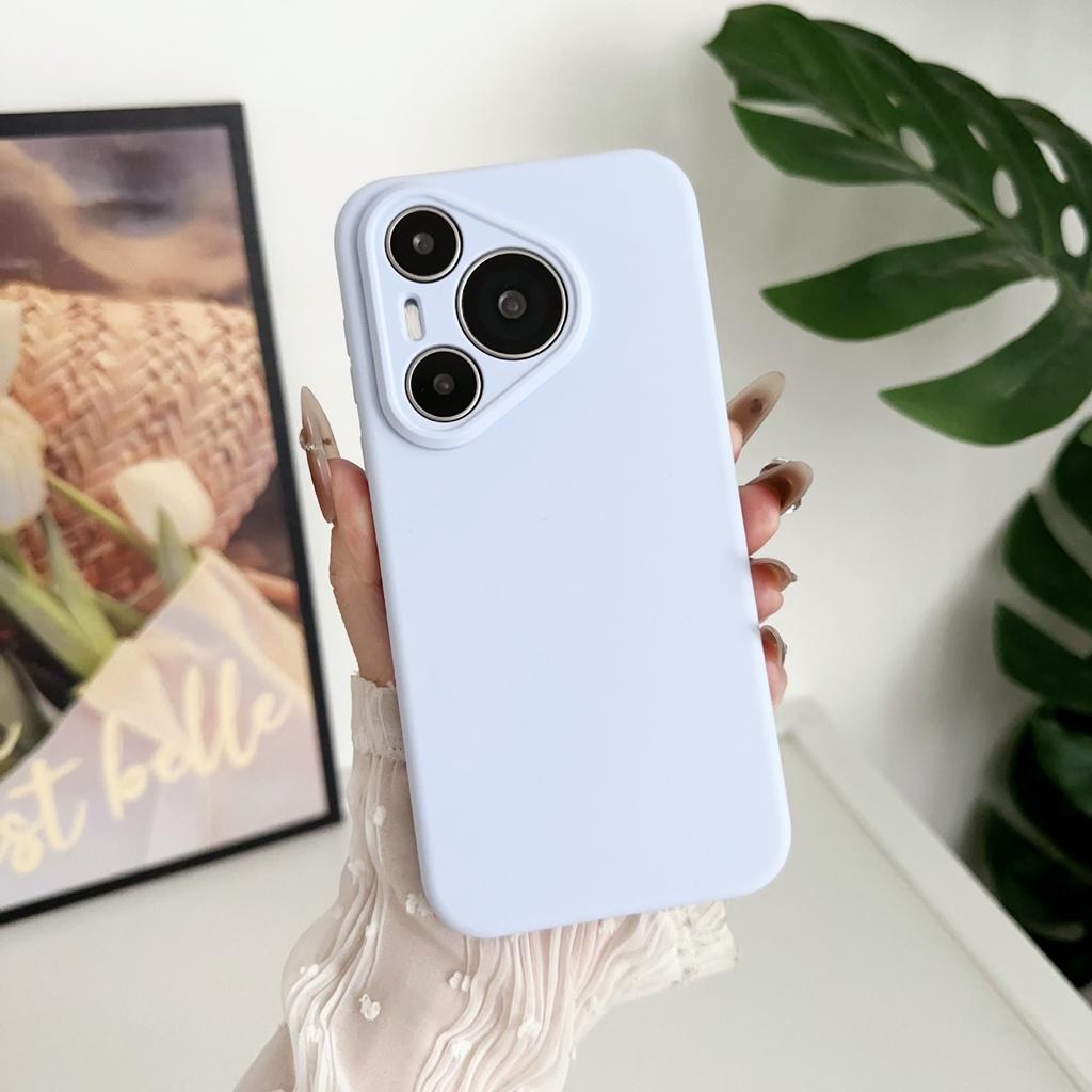 Applicable to Huawei P70 liquid silicone mobile phone case fine hole p70ultra solid color mobile phone case anti-drop