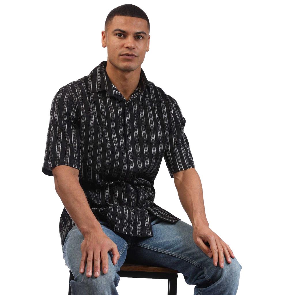 Off White Mens Arrow Stripes Bowling Shirt