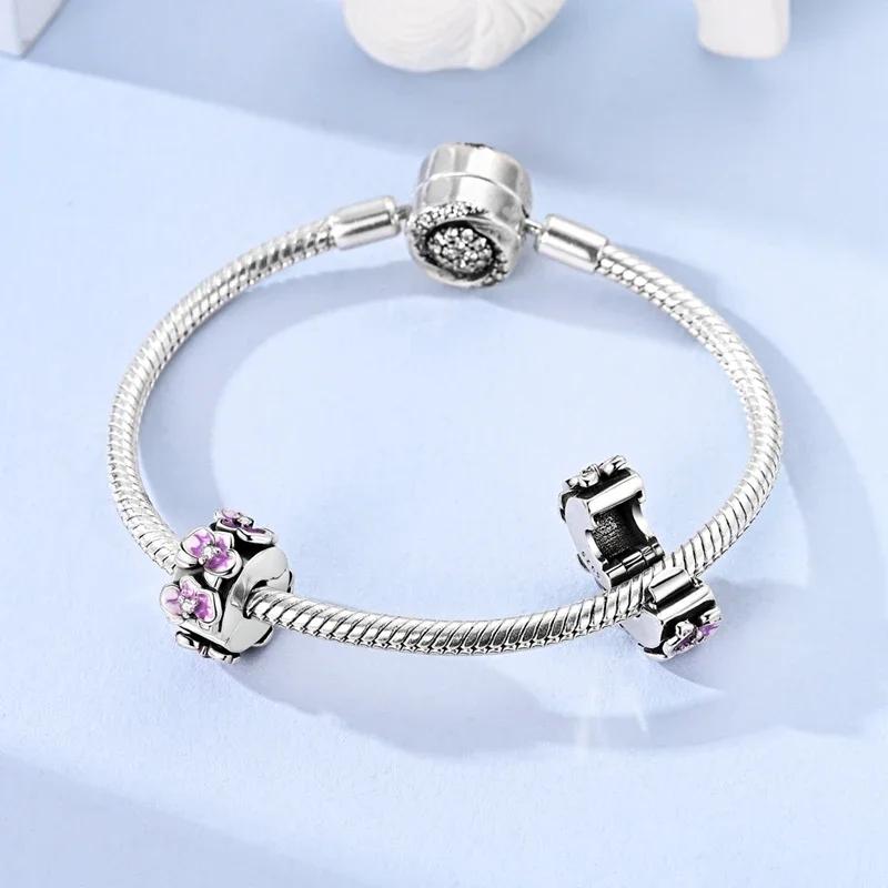 Copper Original Golden Adorable Pet Moth Orchids Cats Dogs Pink Zircon Bead Fit Bracelet Women Fine Gift Jewelry Accessory