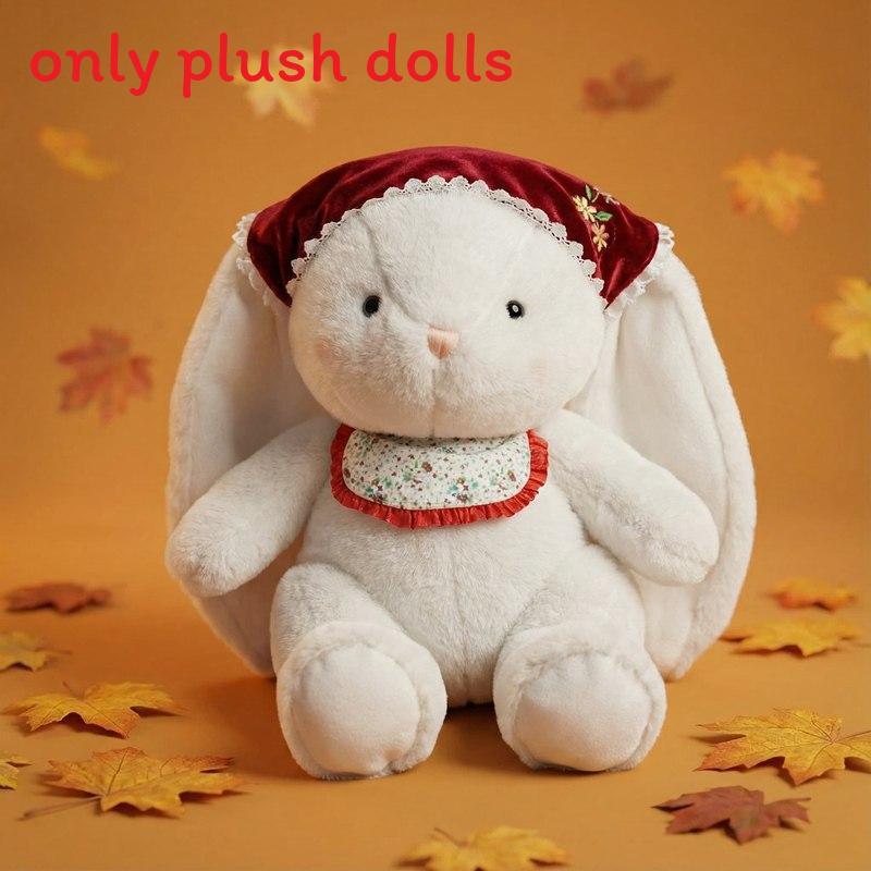 Plush Rabbit Toy For Kids And Adults With Floral Print Dress And Bow Decoration For Girls