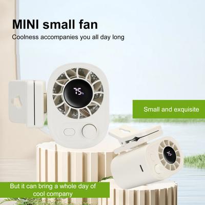 Klipsli Mini Fan 360 Derece Dönebilen LED Ekran Hız Ayarlanabilir Masaüstü Fanı USB Şarj Edilebilir Yaz Seyahat Taşınabilir Bel Askılı Fan