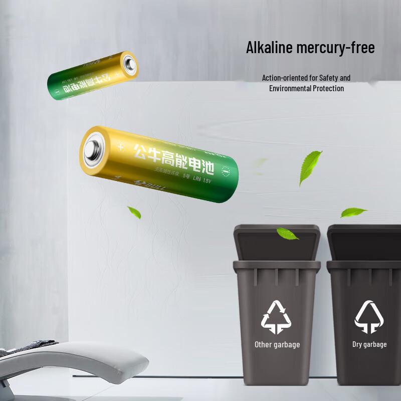 BULL AA + AAA Alkaline Battery Mixed Pack (4-count) CN plug (adapter included)