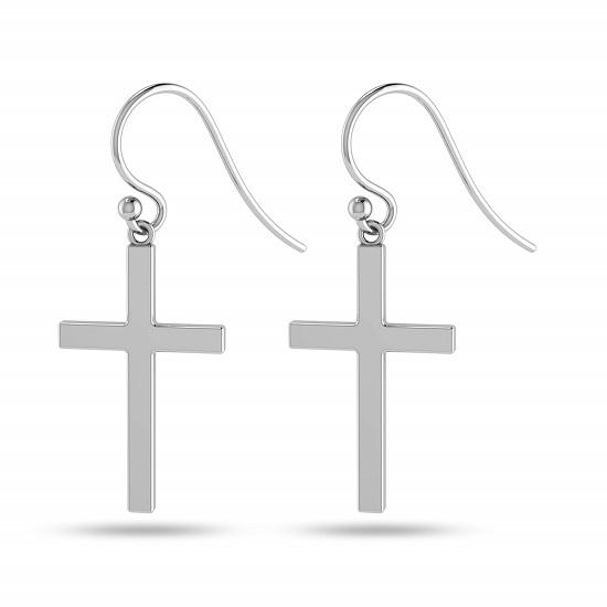 LeCalla S925 Sterling Silver Jewelry Cross-Earrings for Girl Women