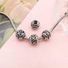 10Pieces European Style Spacer Beads with Large Holes Silver Round Spacer Beads Accessory for Creative Jewellery Making