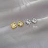 Square Zircon Minimalist Stud Earrings Cold Men'S And Women'S Earrings Personality Temperament Banquet Earrings