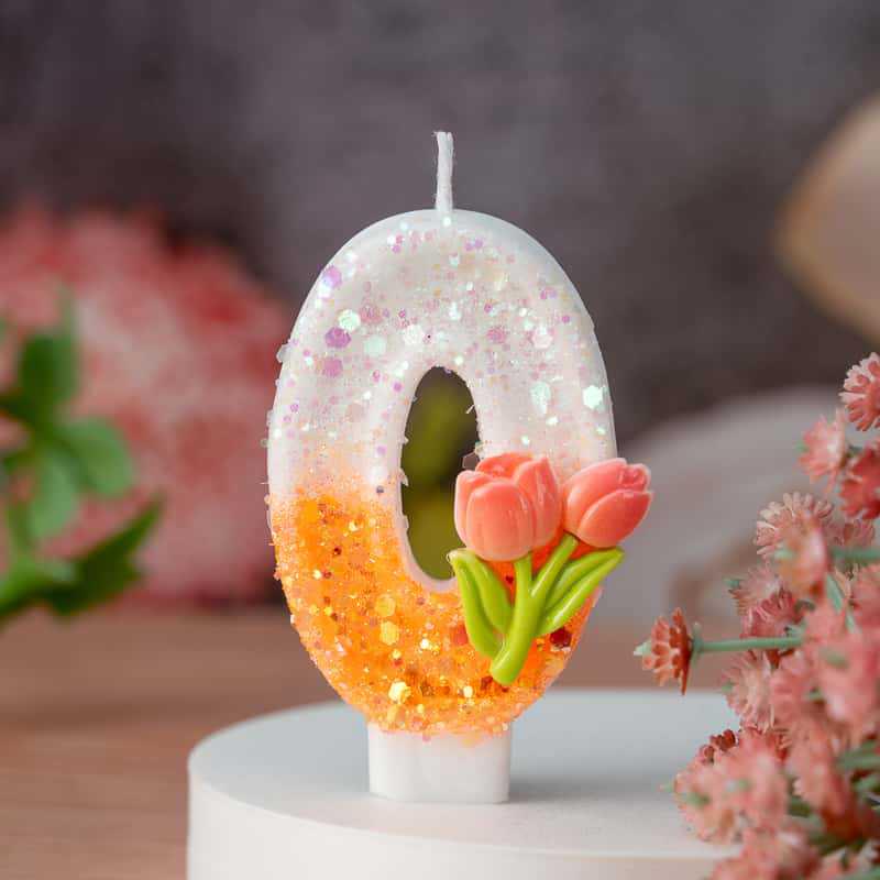 Creative DIY 0-9 Birthday Flower Candle for Cakes and Desserts