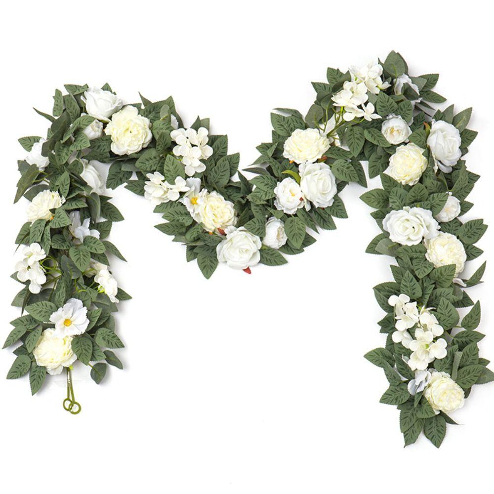 NEW Multicolor Artificial Rose Flower Vine DIY Silk Wall Hanging Garland Pink Rose Simulation Rose Leaf Vine Home Decoration