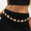 SHIXIN 2026 Neue Boho Metall Seestern Muschel Taillenkette für Damen Sommer Strand Sexy Bauchkette Bikini Party Urlaub Schmuck