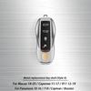 Zinc Alloy Material Case For Porsche Cayenne Panamera Macan Cayman 718 911 Taycan Gloss Chrome Key Shell Car Key Case