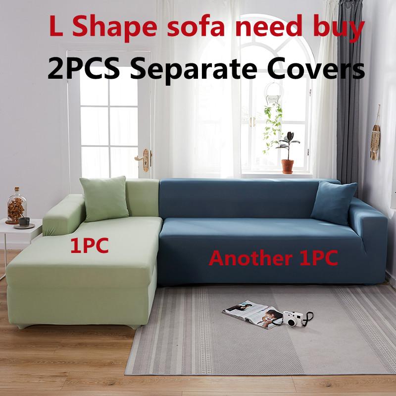 Spandex Corner Sofa Covers for Living Room Elastic Spandex Couch Cover Stretch Slipcovers L Shape Sofa Need Buy 2pcs Sofa Cover