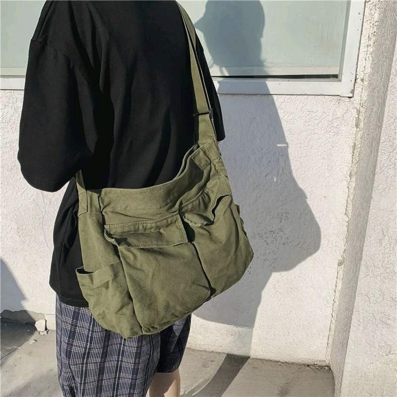 Women Vintage Handbag Canvas Teenager Shoulder Tote Bags Messenger Bags Ladies Casual Handbag Crossbody Purse