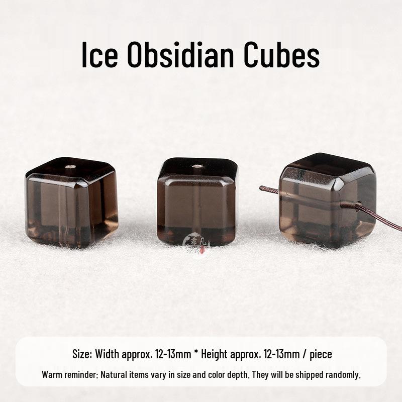 Natural Ice Obsidian Carved Square Bead Bracelet for DIY Crystal Jewelry. ширина примерно 12-13 мм каждого