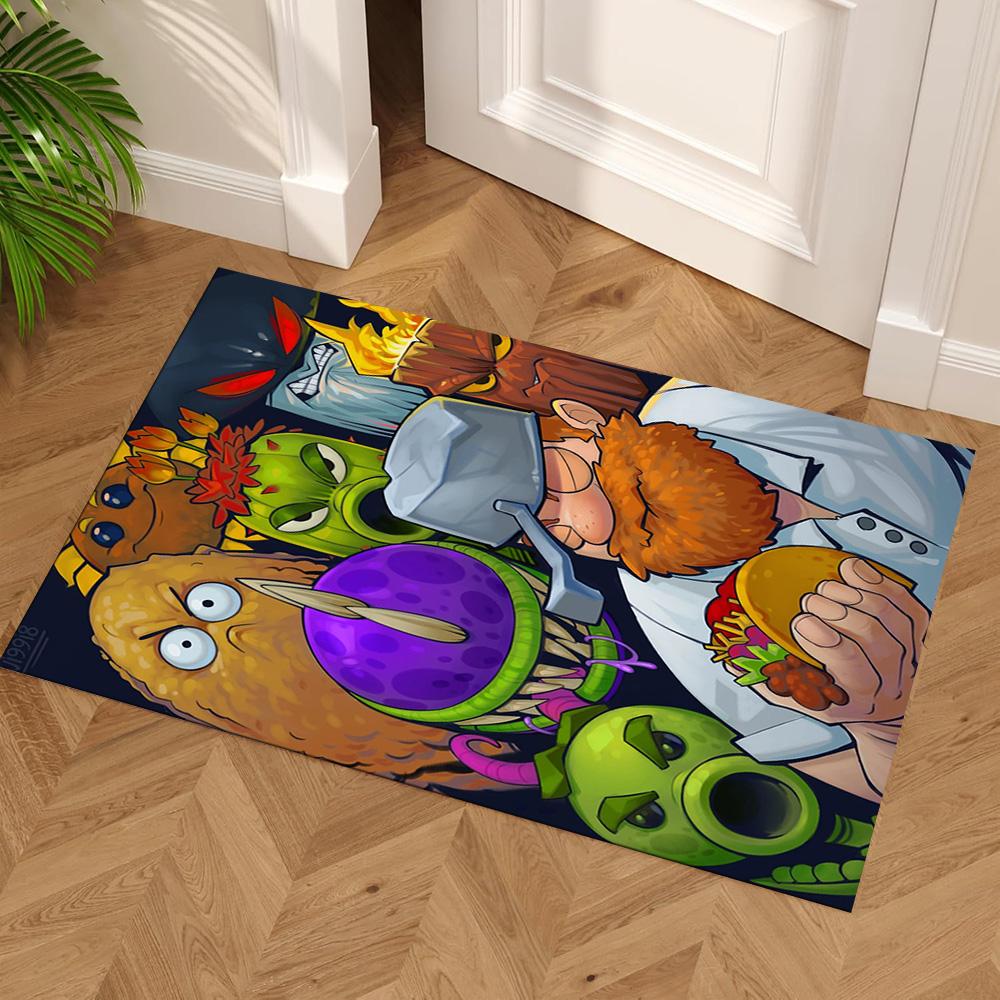 Plants Vs. Zombies Area Rug Suitable for Balcony Dining Room Playrooms Hallway Anti-slip Rug Decorate Offices Spiritual Gift