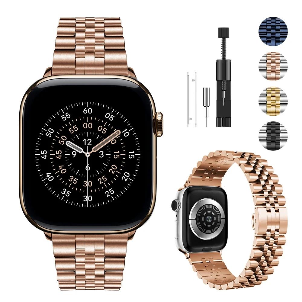 Metal Strap For Apple Watch Ultra 3/2 49mm 11/10 42/46mm 9 8 7 45/41mm Stainless Steel Bracelet Wristband iwatch 6 5 SE3 44/40mm