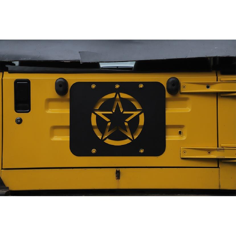 Car Spare Tire Carrier Delete Filler Plate Cover Tailgate Tramp Stamp for Jeep Wrangler TJ 1997-2006 Exterior Accessories
