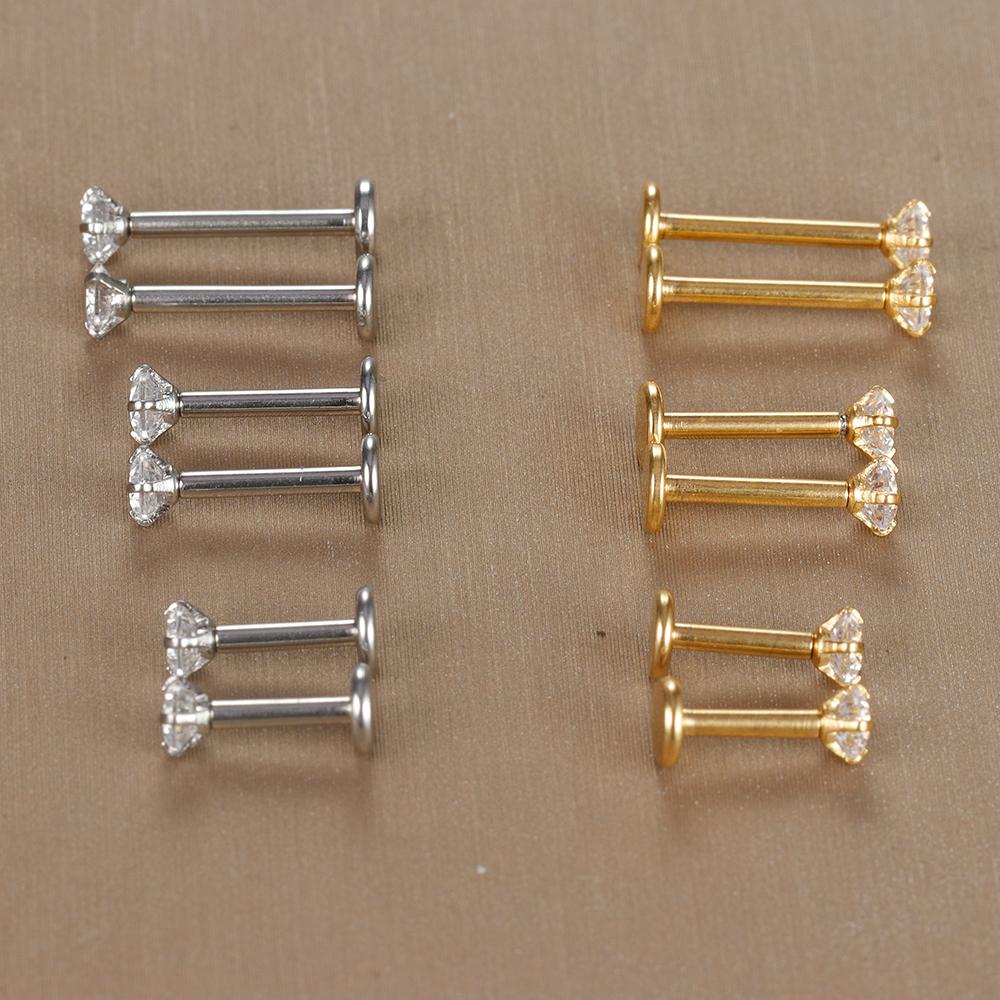 Labret Tragus Stecker Ohrring 16G Chirurgenstahl CZ Kristall Monroe Helix Knorpel Conch Medusa Lippe Körper Piercing Schmuck