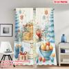 2pcs 2D Flat Printing Popular Christmas Curtains Christmas Santa Gifts Winter Season Digital Printed Polyester Drapes Family