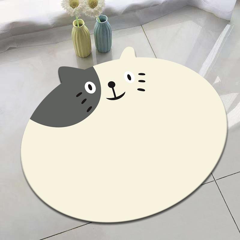 Tapete de Chão de Lama Diatomácea Desenho Animado Tapete de Chão de Banheiro Absorção de Água Secagem Rápida Tapete Antiderrapante Resistente à Sujeira e Fácil de Cuidar Tapete para os Pés