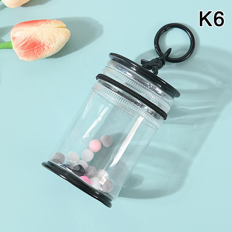 Dustproof Barrel-shaped Mystery Box PVC Organizer Transparent Storage Box Doll Bag Organization With Keychain Case