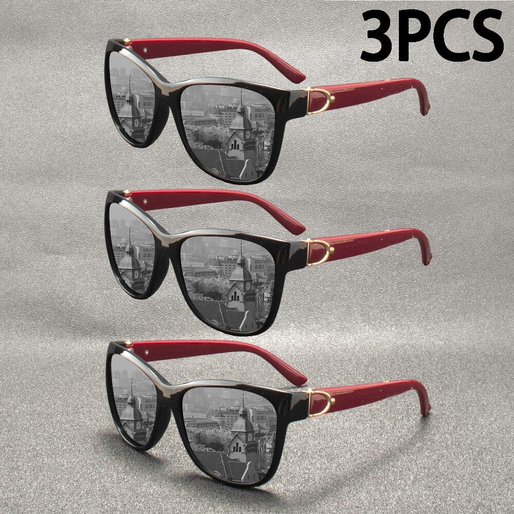 

3PCS Luxury Brand Design Cat Eye Polarized Sunglasses Men Women Lady Elegant Sun Glasses Female Driving Eyewear