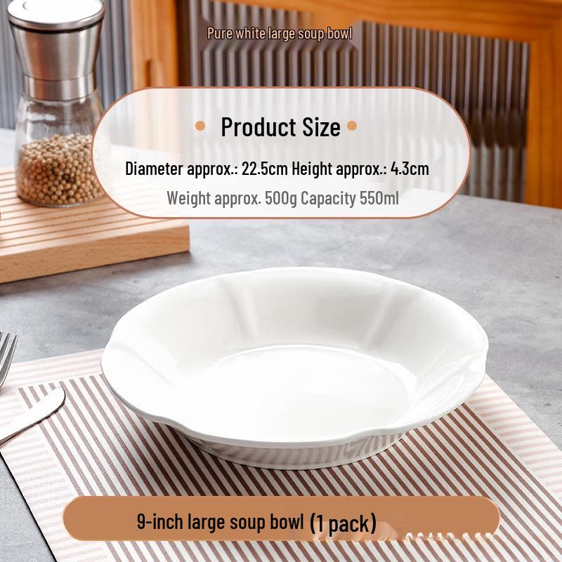 Ru Han Pure White Magnolia Ceramic Soup Bowl