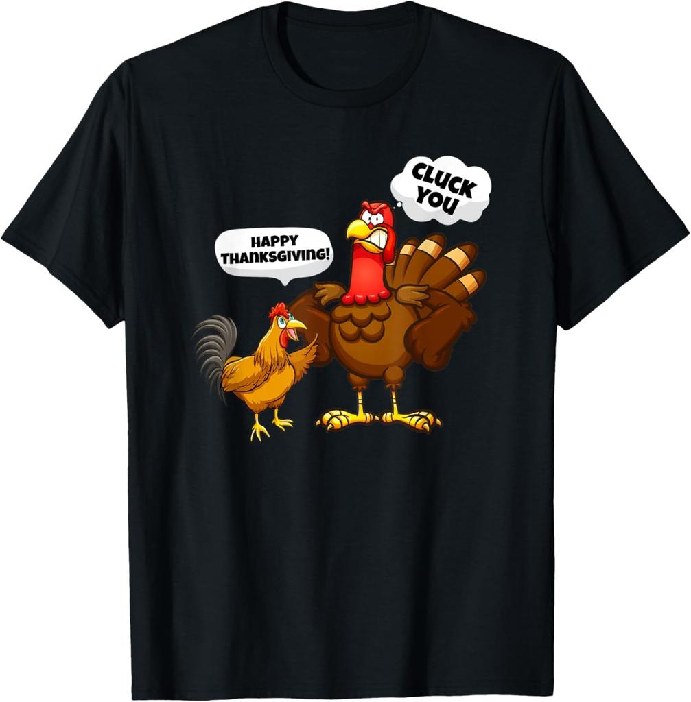 Funny Thanksgiving Angry Turkey Cluck You Adult Humor T-Shirt