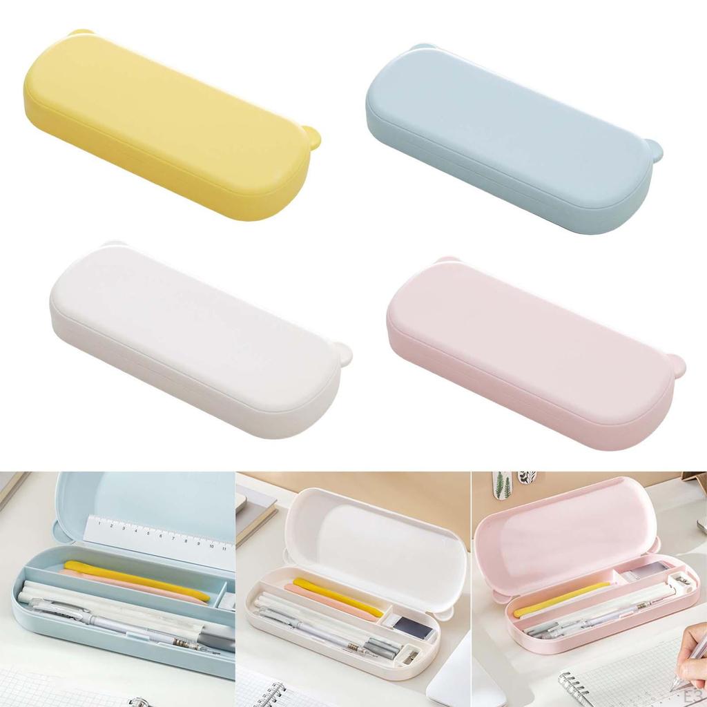 Multifunction Pencil Case Container Simple Rectangle Practical Large Capacity Storage Compact