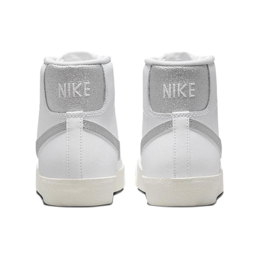 Nike Blazer Mid 77 Essential White Metallic Silver Women Sneakers Sail Summit-White DQ7574-100