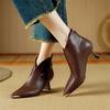 Fashion New Winter Genuine Leather Shoes for Women Pointed Toe Ankle Boot Zaptos Mujer Fashion Casual Shoes Women Heel Height 4cm/5.5cm