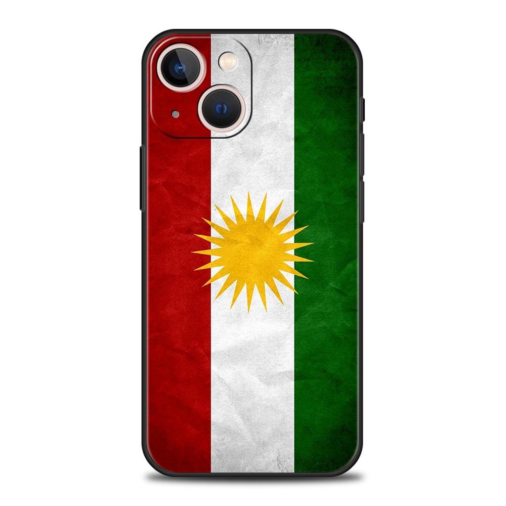 

Kurdistan Flag Phone Case For iPhone 16 15 14 11 Pro Max 12 13 7 8 Plus X XR XS SE 2020 Soft Black Cover iPhone 16 Pro